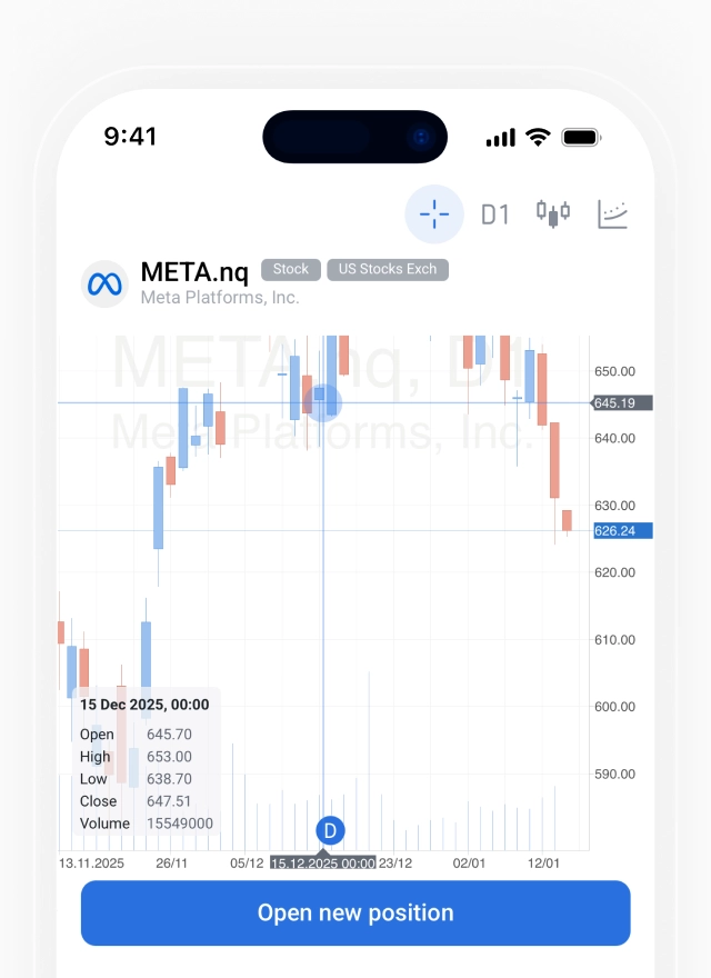 Tap "Open new position"